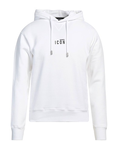 DSQUARED2 Hooded track jacket  ICON White 100% Cotton, Elastane