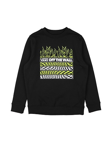 VANS Sweatshirt NEON FLAMES CREW Black 100% Cotton