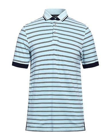 ROSSOPURO Polo Blu chiaro 100% Cotone