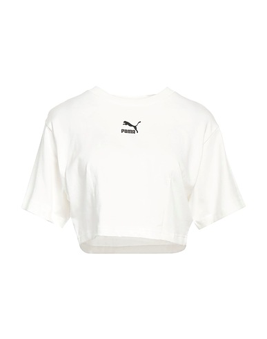 PUMA Crop top White 100% Cotton, Polyester