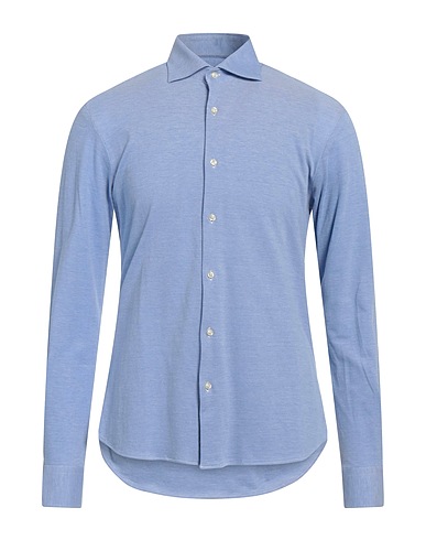 ROSSOPURO Solid color shirt Light blue 100% Cotton