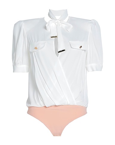 ELISABETTA FRANCHI TOPWEAR White 100% Viscose, Polyamide, Elastane