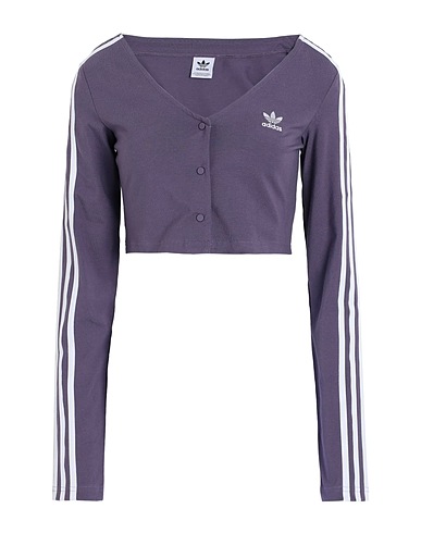 ADIDAS ORIGINALS T-shirt BUTTON LS
 Purple 93% Cotton, 7% Elastane