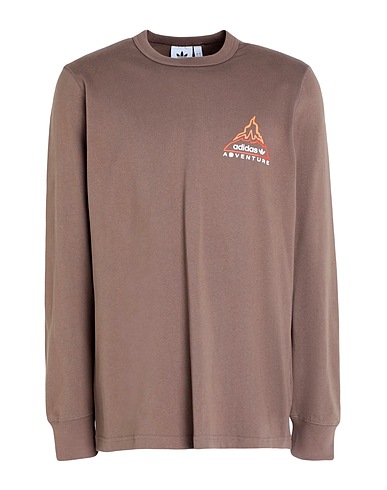 ADIDAS ORIGINALS T-shirt ADV VOLCANO LS Light brown 100% Cotton