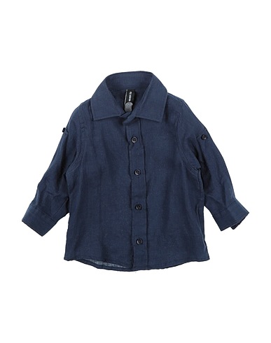 NEVER TOO Solid colour shirt Midnight blue 100% Linen