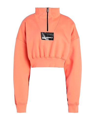 KARL LAGERFELD Hooded track jacket  Orange 70% Organic cotton, 30% Polyester