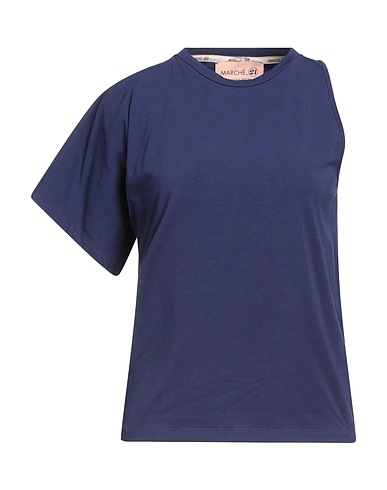 MARCHÉ_21 T-shirt Navy blue 94% Cotton, 6% Viscose