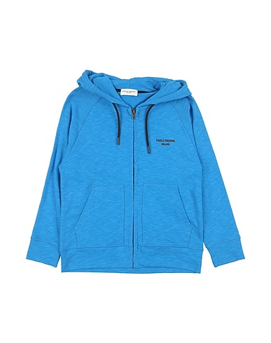 PAOLO PECORA Hooded track jacket  Azure 70% Bamboo fiber, 25% Cotton, 5% Elastane