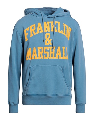 FRANKLIN & MARSHALL Hooded track jacket  Light blue 100% Cotton