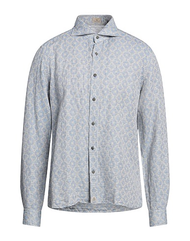 SONRISA Patterned shirt Light blue 60% Cotton, 40% Linen