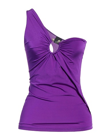 PINKO One-shoulder top Purple 89% Polyamide, 11% Elastane