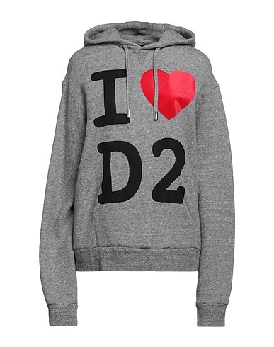 DSQUARED2 Hooded track jacket  Grey 85% Cotton, 15% Lyocell, Elastane