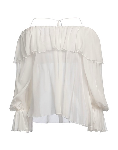 BLUMARINE トップス オープンショルダー ホワイト シルク 100%