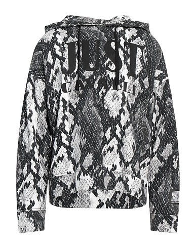 JUST CAVALLI Hooded track jacket  Black 100% Cotton