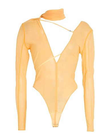 JACQUEMUS TOPS & TEES Apricot 93% Polyamide, 7% Elastane