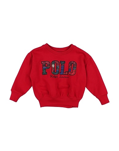 POLO RALPH LAUREN Sweatshirt Plaid Logo Fleece Sweatshirt
 Red 60% Cotton, 40% Recycled polyester