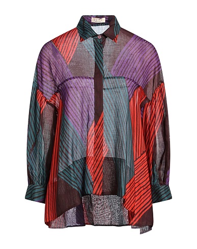 SIYU Patterned shirts & blouses Chocolate brown 100% Ramie