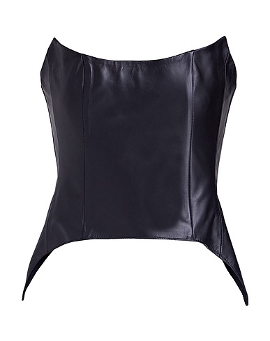 8 by YOOX Top LEATHER CORSET
 Nero 100% Pelle di agnello