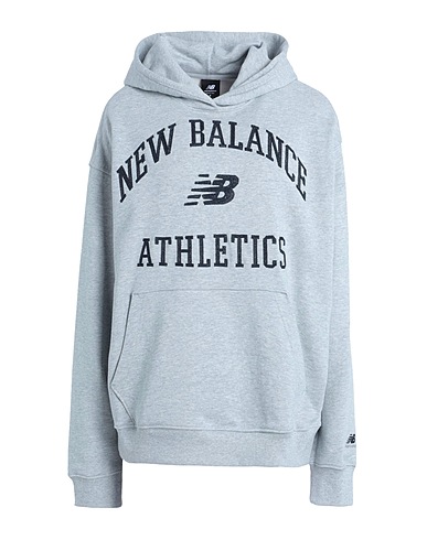NEW BALANCE Hooded sweatshirt Athletics Varsity Oversized Fleece Hoodie
 Light grey 100% Cotton
