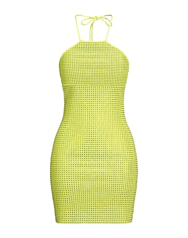 SELF-PORTRAIT Short dress Yellow 95% Polyester, 5% Elastane