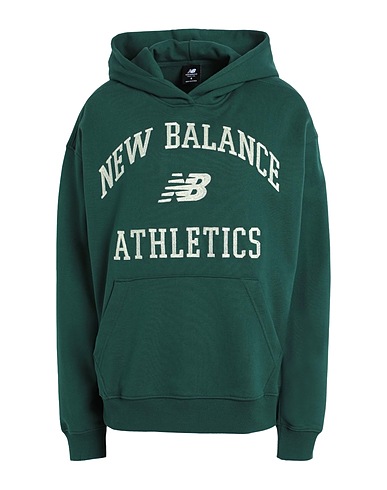 NEW BALANCE Hooded sweatshirt Athletics Varsity Oversized Fleece Hoodie
 Dark green 100% Cotton