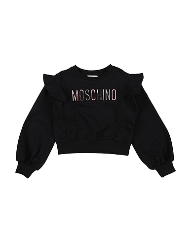 MOSCHINO TEEN Sweatshirt Black 95% Cotton, 5% Elastane, Polyester