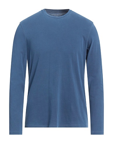 MAJESTIC FILATURES Basic T-Shirt Light blue 94% Cotton, 6% Elastane