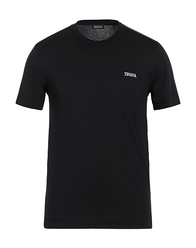 ZEGNA Basic T-Shirt Schwarz 100% Baumwolle