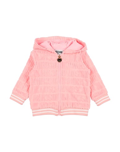 MOSCHINO BABY Hooded track jacket  Pink 80% Cotton, 20% Polyester, Elastane