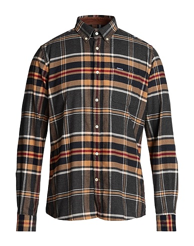 BARBOUR Checked shirt Charcoal 100% Cotton