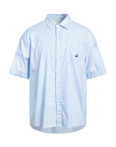 DRÔLE DE MONSIEUR Checked shirt Azure 100% Cotton