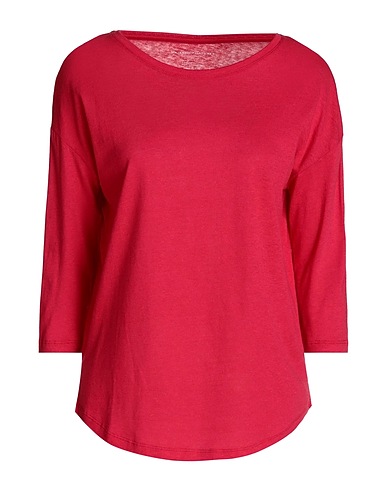 MAJESTIC FILATURES Basic T-Shirt Garnet 70% Cotton, 30% Cashmere