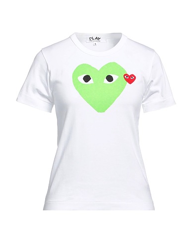 COMME des GARÇONS PLAY T-shirt Bianco 100% Cotone
