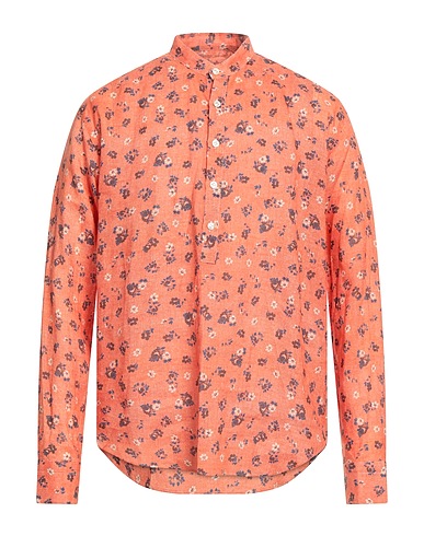GIANNETTO PORTOFINO Camicia fantasia Arancione 100% Lino