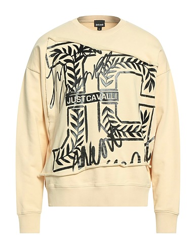 JUST CAVALLI Sweatshirt Beige 100% Cotton, Elastane