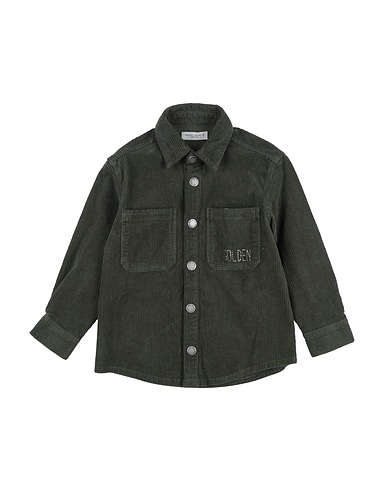 GOLDEN GOOSE Patterned shirt Military green 98% Cotton, 2% Elastane, Polyester