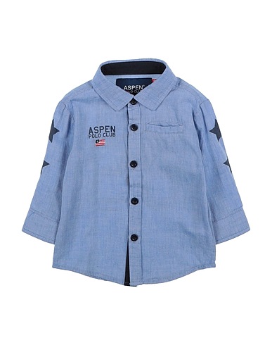 ASPEN POLO CLUB Camicia fantasia Blu chiaro 100% Cotone