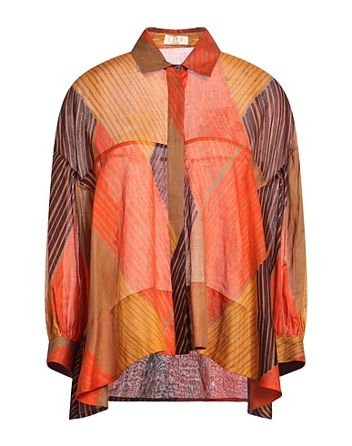 SIYU Patterned shirts & blouses Camel 100% Ramie