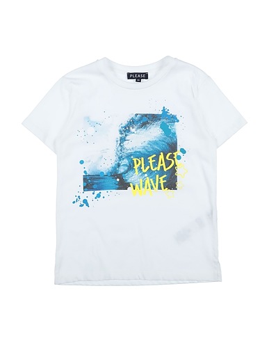 PLEASE T-shirt Bianco 100% Cotone