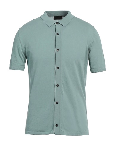 ROBERTO COLLINA Camicia tinta unita Verde salvia 100% Cotone