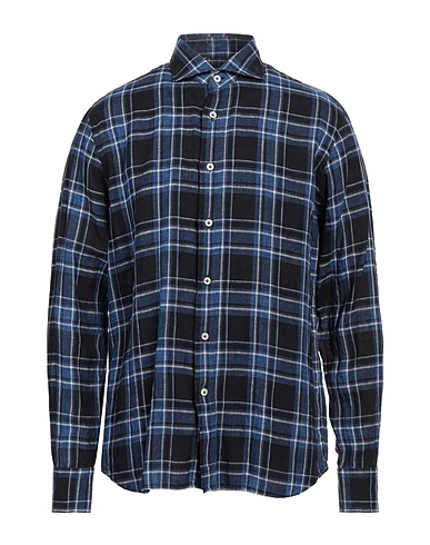 ALESSANDRO GHERARDI Checked shirt Navy 100% Linen