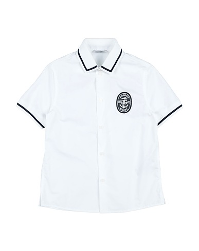 DOLCE&GABBANA Patterned shirt White 100% Cotton, Polyester, Viscose