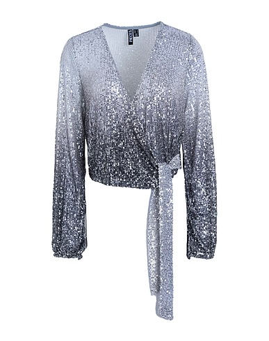 PIECES Top Grey 100% Polyester