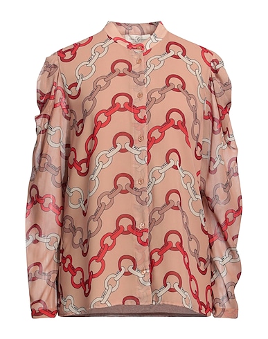 CORTE dei GONZAGA Patterned shirts & blouses Camel 100% Polyester