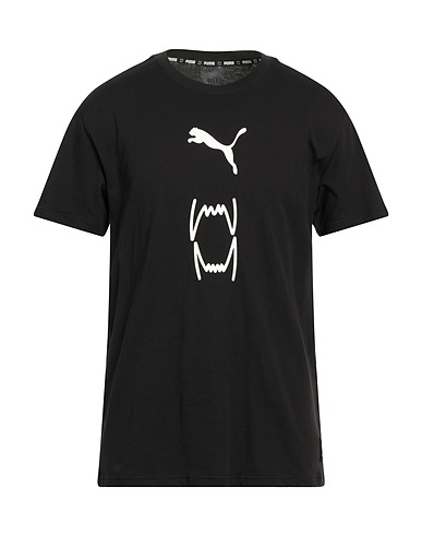 PUMA T-shirt Black 80% Cotton, 20% Polyester
