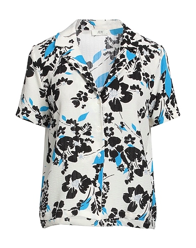 JACQUELINE de YONG Floral shirts & blouses Ivory 98% Polyester, 2% Elastane