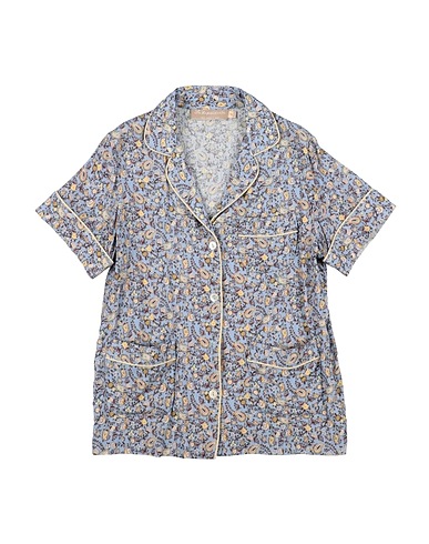 LA STUPENDERIA Patterned shirts & blouses Pastel blue 99% Viscose, 1% Metallic fiber