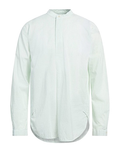 BRIAN DALES Camicia a righe Verde chiaro 97% Cotone, 3% Lino