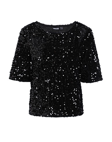 PIECES Top Noir 55% Polyester recyclé, 45% Polyester