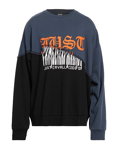 JUST CAVALLI Sweatshirt Slate blue 100% Cotton, Elastane